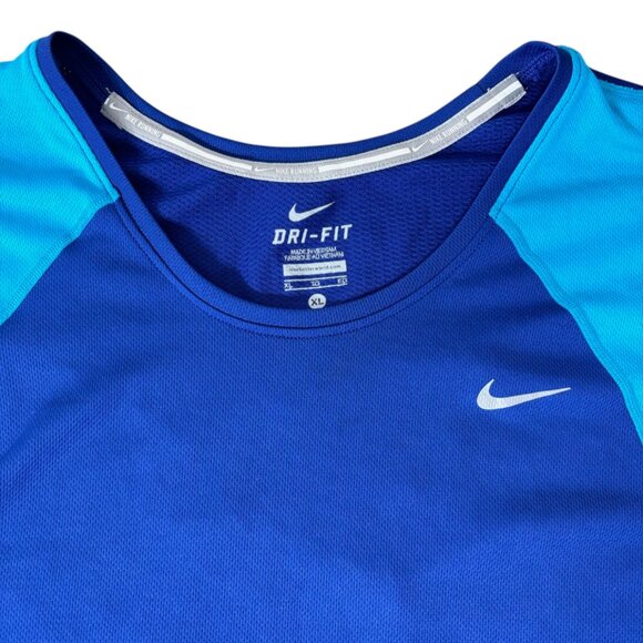 Nike Dri Fit T-Shirt Two Tone Blue Size XL - Picture 3 of 9